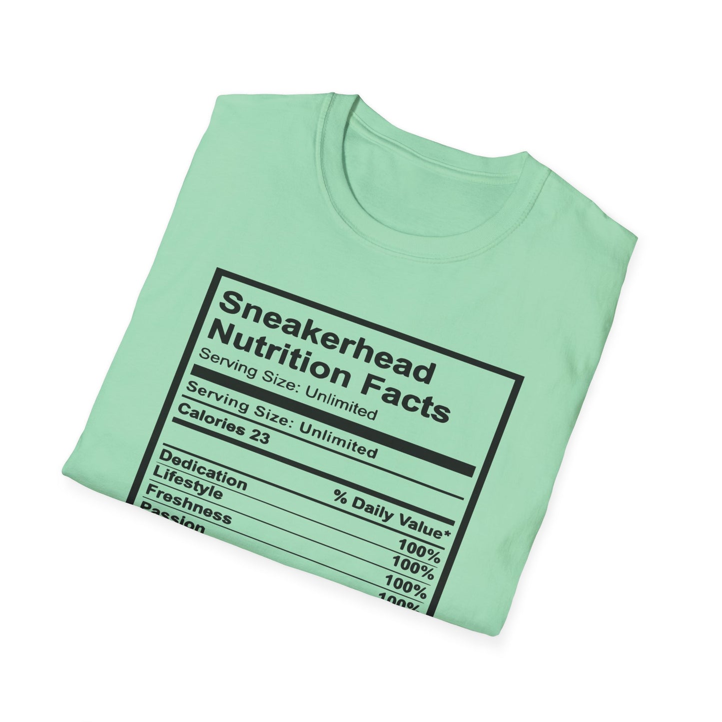 Sneakerhead Nutrition Facts T-Shirt | Cool Graphic Tee for Sneaker Lovers, Gift for Sneakerheads, Casual Streetwear, Unique Apparel