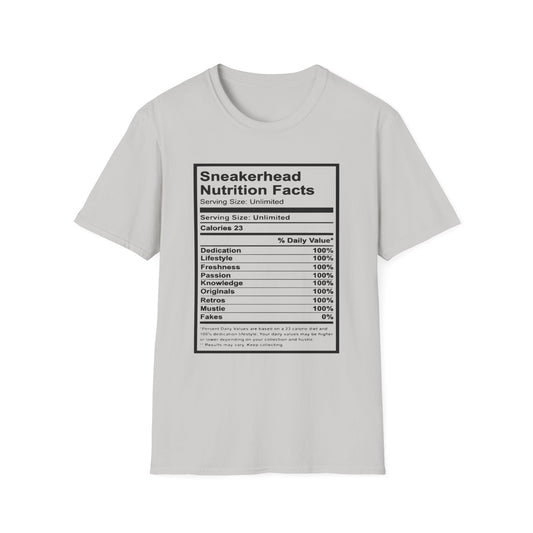 Sneakerhead Nutrition Facts T-Shirt | Cool Graphic Tee for Sneaker Lovers, Gift for Sneakerheads, Casual Streetwear, Unique Apparel