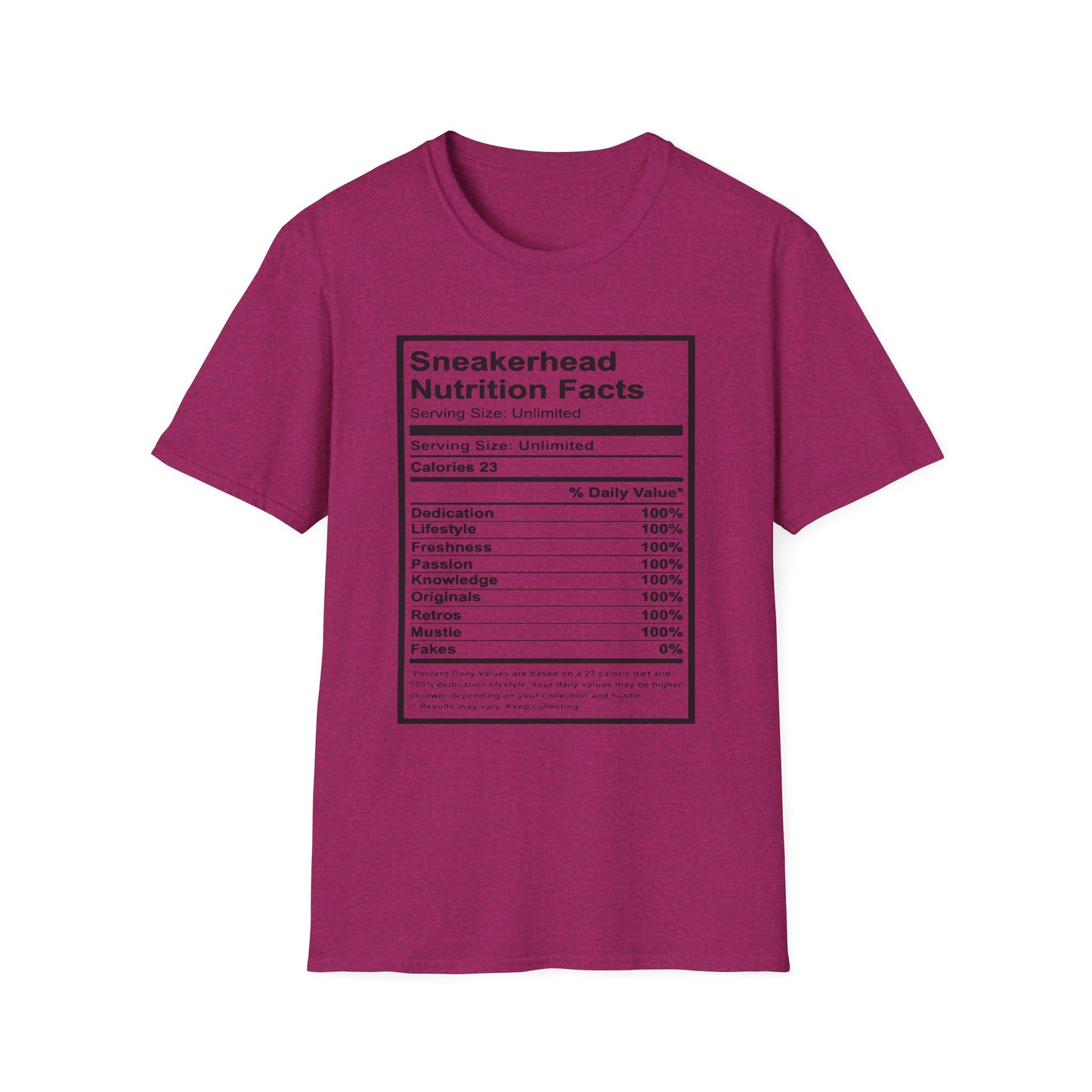 Sneakerhead Nutrition Facts T-Shirt | Cool Graphic Tee for Sneaker Lovers, Gift for Sneakerheads, Casual Streetwear, Unique Apparel