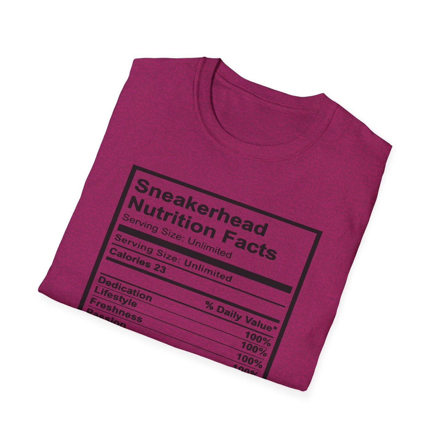 Sneakerhead Nutrition Facts T-Shirt | Cool Graphic Tee for Sneaker Lovers, Gift for Sneakerheads, Casual Streetwear, Unique Apparel