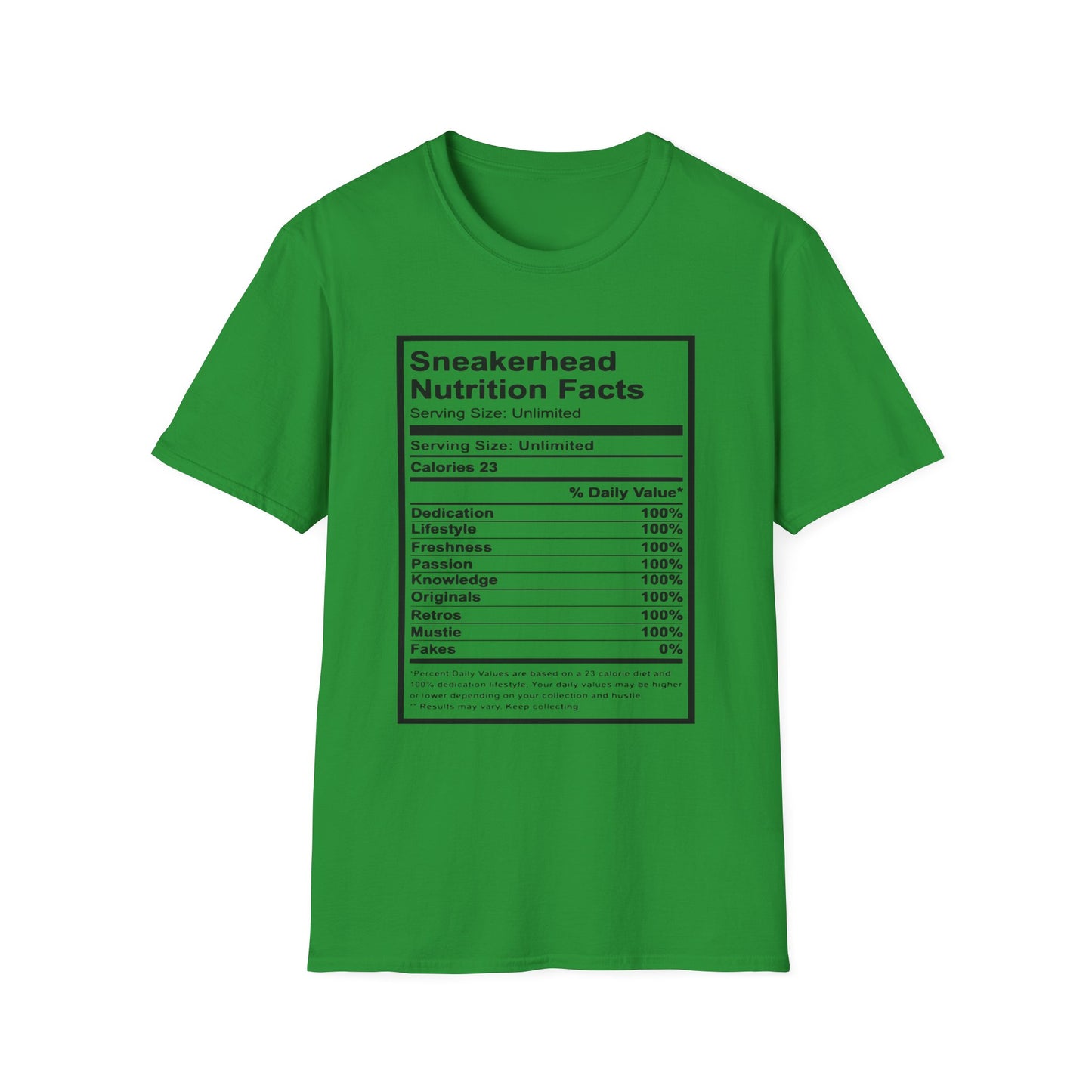 Sneakerhead Nutrition Facts T-Shirt | Cool Graphic Tee for Sneaker Lovers, Gift for Sneakerheads, Casual Streetwear, Unique Apparel