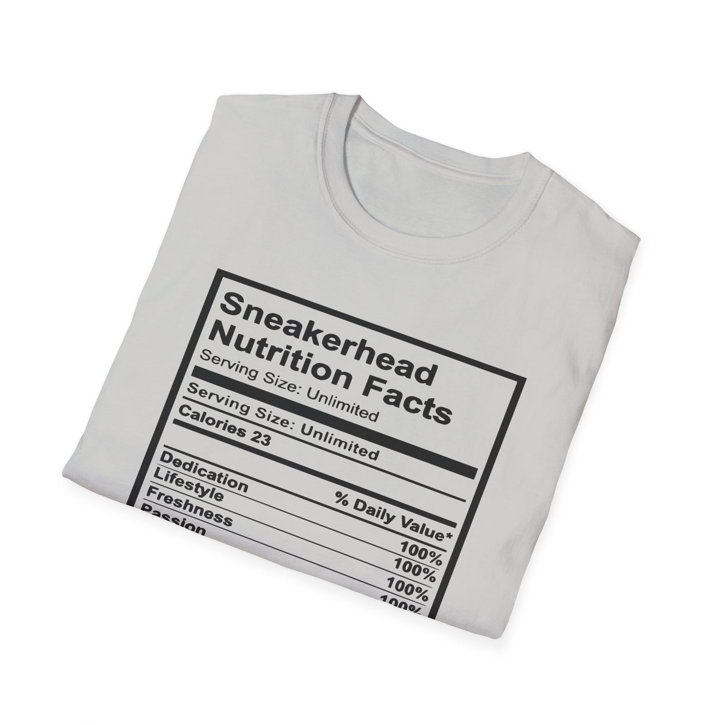 Sneakerhead Nutrition Facts T-Shirt | Cool Graphic Tee for Sneaker Lovers, Gift for Sneakerheads, Casual Streetwear, Unique Apparel