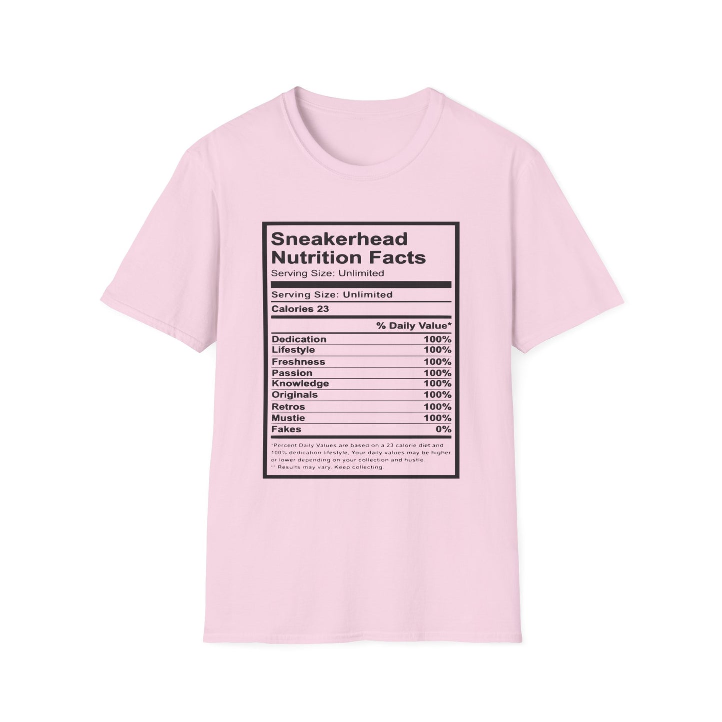 Sneakerhead Nutrition Facts T-Shirt | Cool Graphic Tee for Sneaker Lovers, Gift for Sneakerheads, Casual Streetwear, Unique Apparel